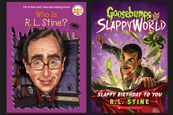Covers of book "Who is RL Stine" and "Goosebumps SlappyWorld"