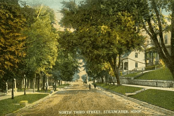 Historic depiction of North Third Street, Stillwater, MN