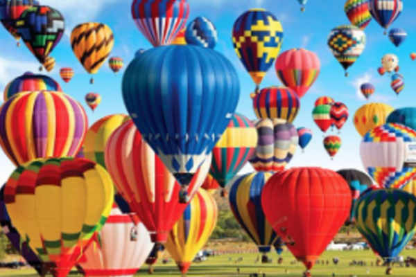 Puzzle of hot air balloons